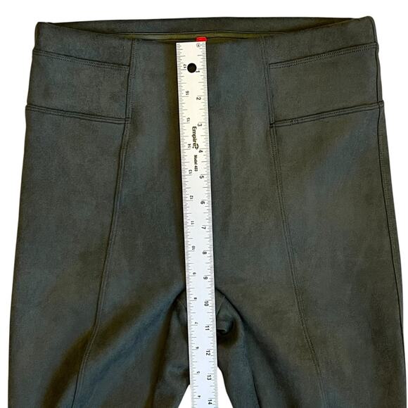 Spanx Women’s Sz S Green Faux Suede Pull On Pants High Rise - Picture 11 of 13